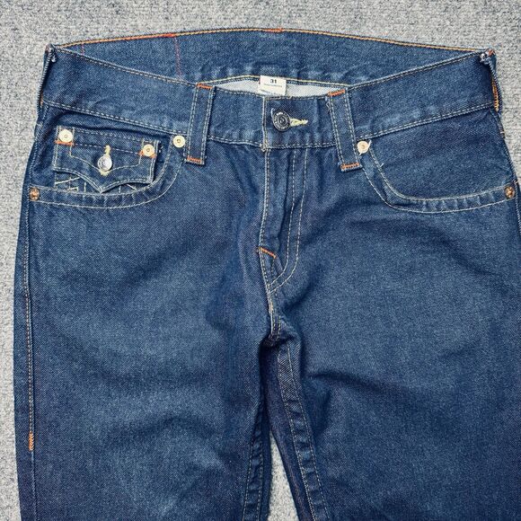 True Religion Straight Flap Blue Jeans 31x33 - Picture 2 of 9